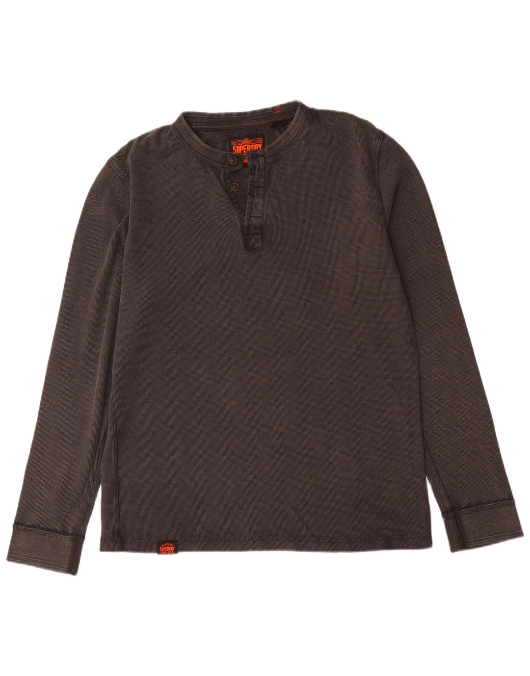 Top pentru bărbați Superdry cu mânecă lungă, mare, gri, bumbac