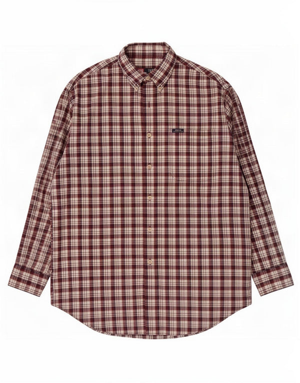 Cămașă pentru bărbați Chaps Ralph Lauren, din bumbac cu carouri burgundy