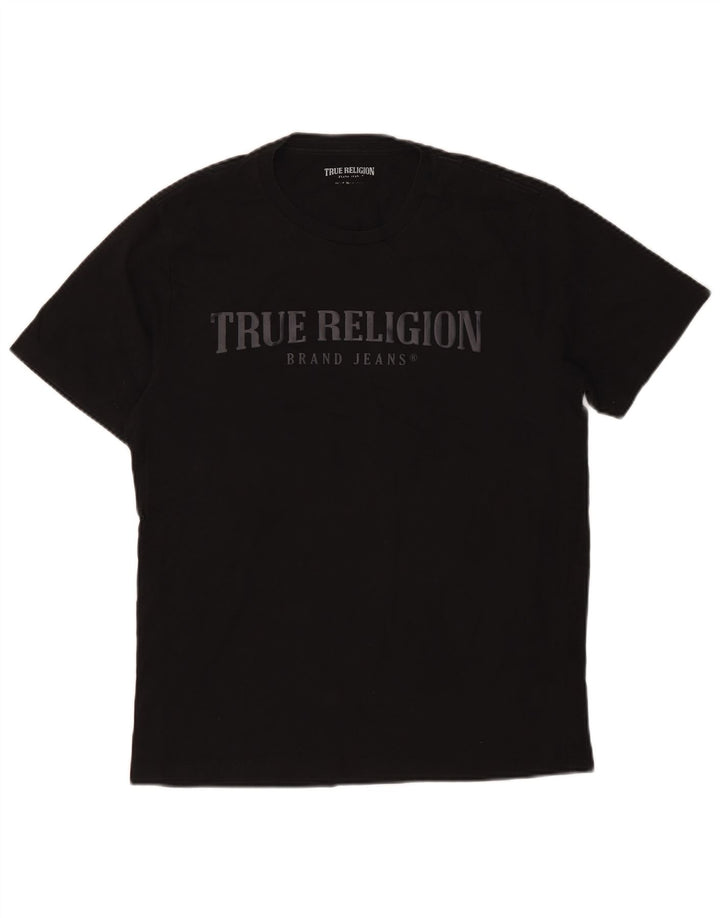 True Religion Tricou grafic pentru bărbați Top mediu negru bumbac