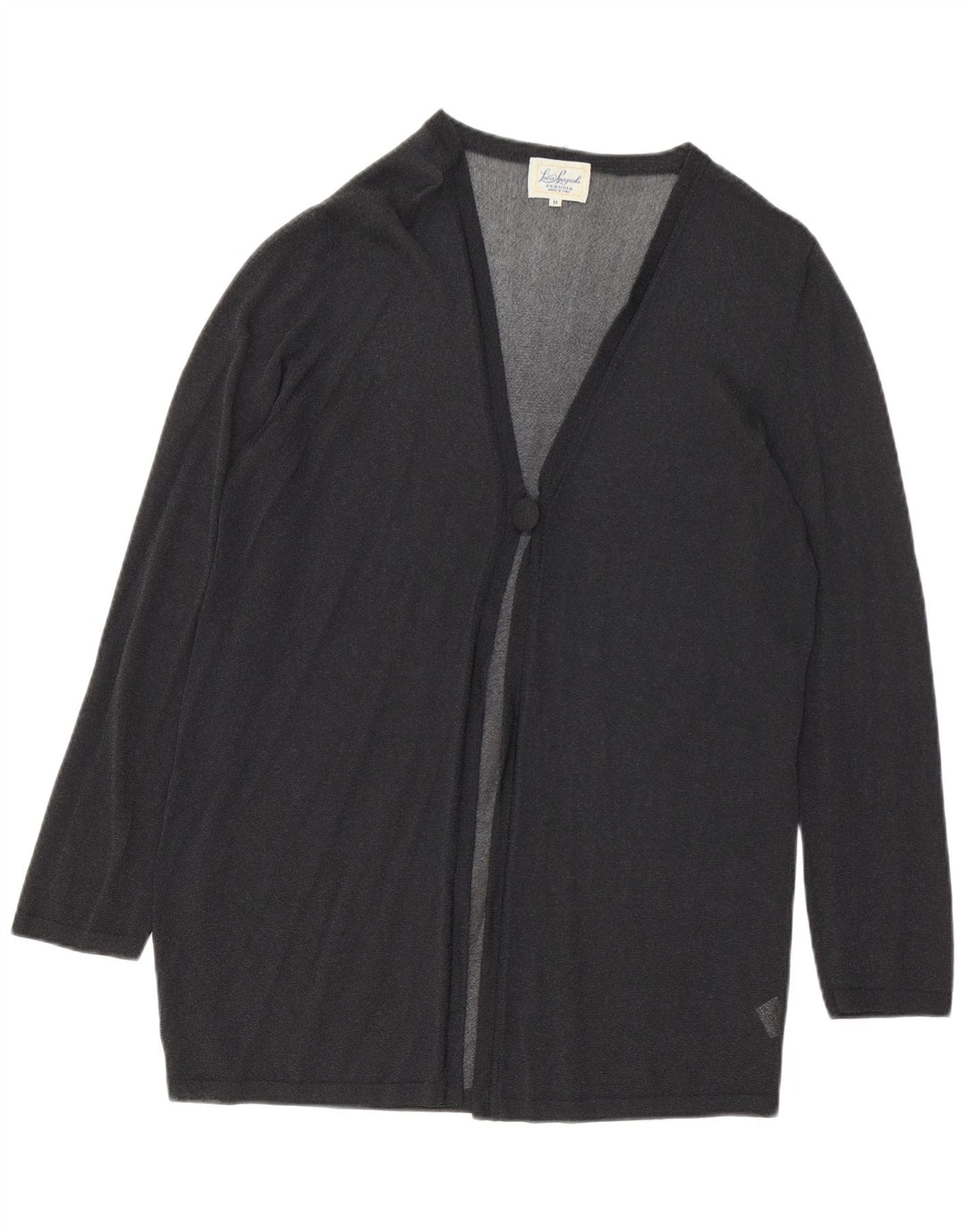 Luisa Spagnoli Womens See Through Cardigan Top UK 14 Medium Black Viscose
