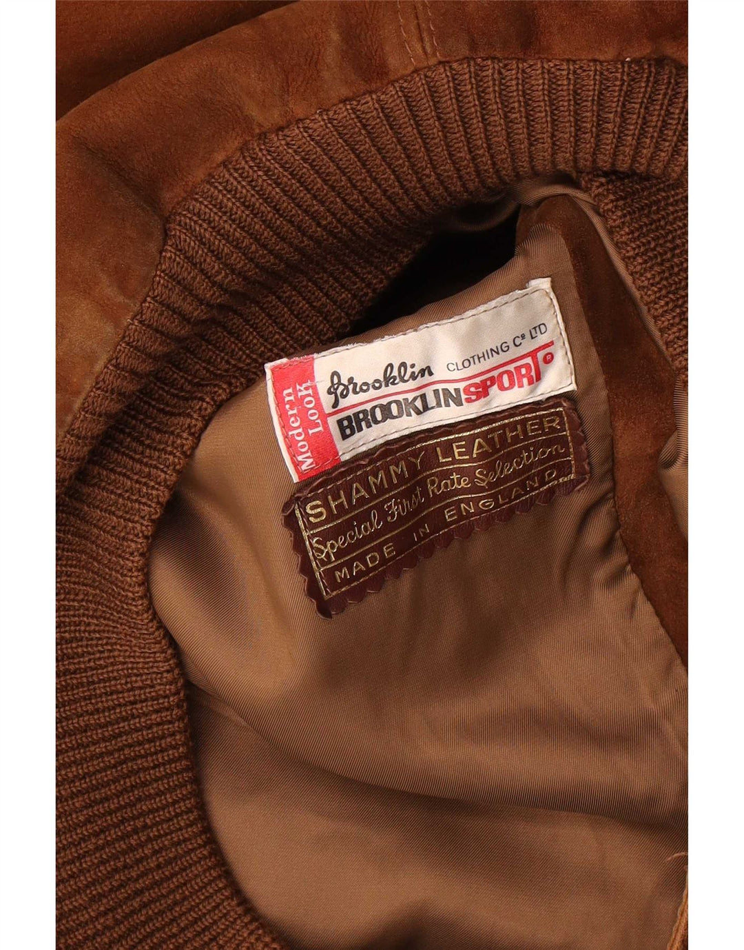 Bomber vintage pentru bărbați din piele intoarsa UK 38 Medium Brown Piele