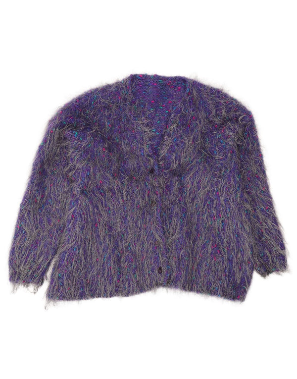 Pulover vintage cardigan supradimensionat pentru femei UK 18 XL mov pete