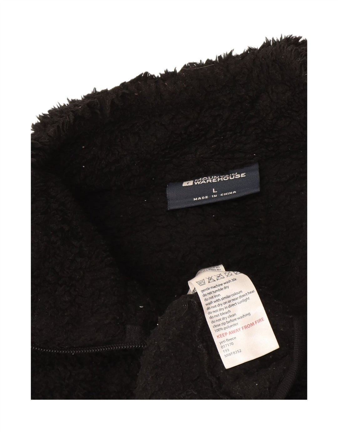 Jumper pentru bărbați Mountain Warehouse, cu fermoar și gât, din lână, mare, negru, poliester