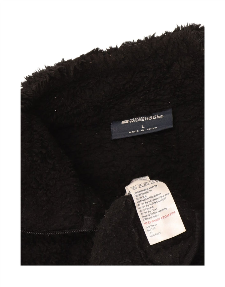 Jumper pentru bărbați Mountain Warehouse, cu fermoar și gât, din lână, mare, negru, poliester