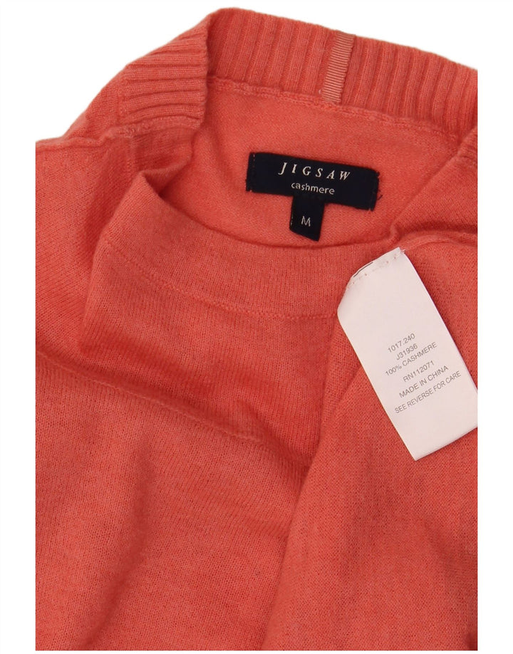 JIGSAW Pulover cu gât țestoasă pentru femei UK 12 Cașmir roz mediu