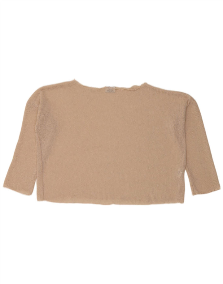 Top supradimensionat pentru femei Zara, cu mâneci 3/4 UK 10, poliester, bej, mic