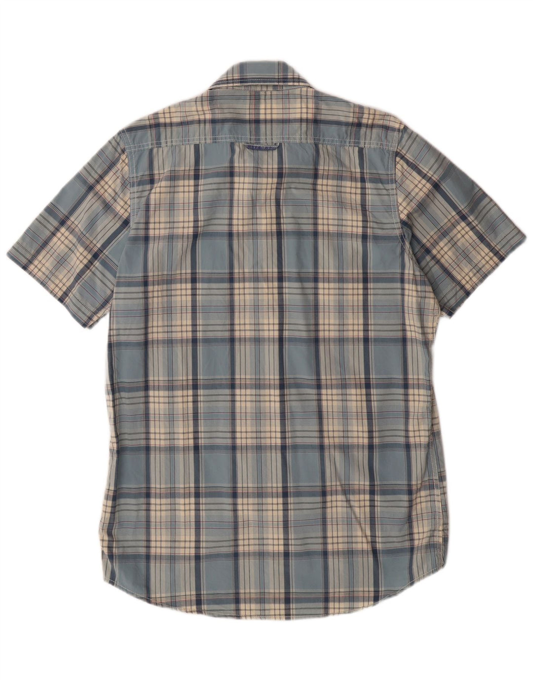 Cămașă cu mânecă scurtă pentru bărbați SUPERDRY XL, bumbac cu carouri albastre