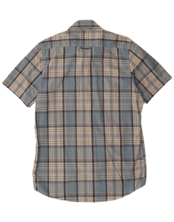 Cămașă cu mânecă scurtă pentru bărbați SUPERDRY XL, bumbac cu carouri albastre