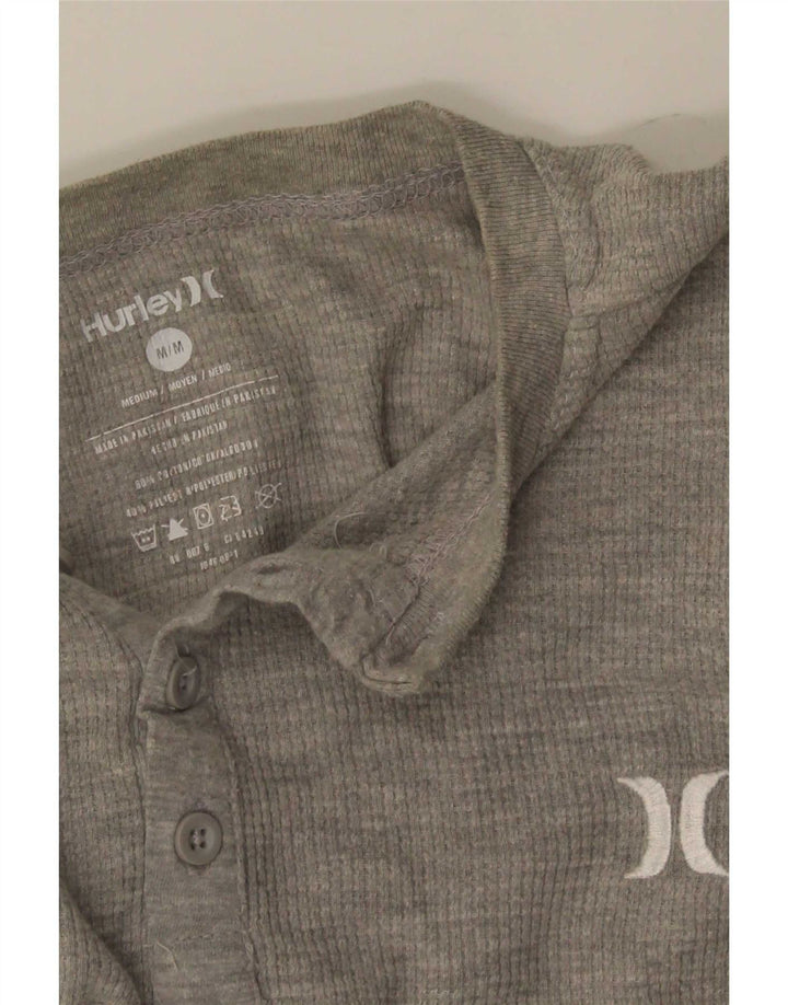 Tricou pentru bărbați Hurley Top cu mânecă lungă din bumbac gri mediu