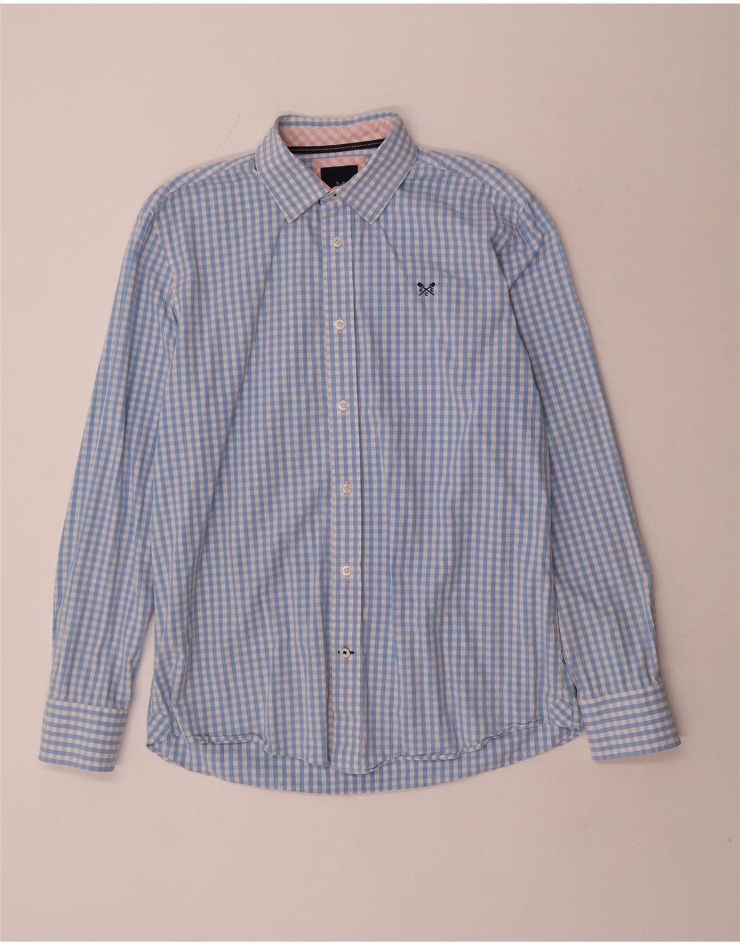 Crew Clothing Cămașă clasică pentru bărbați, albastru mediu Gingham