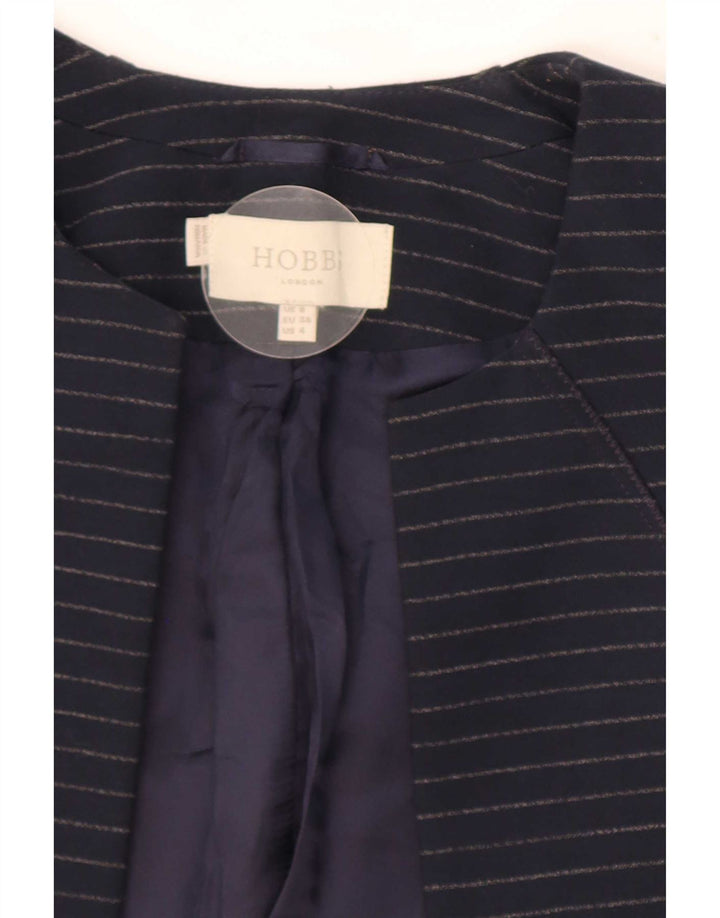 Jachetă Hobbs pentru femei deschisă, UK 8, poliester cu dungi, albastru marine
