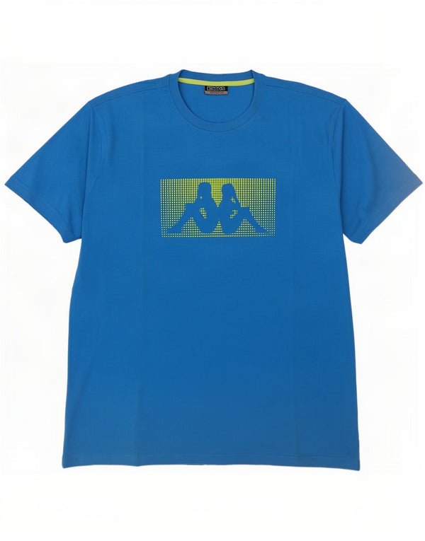 Kappa Mens Graphic T-Shirt Top 2XL Blue Cotton