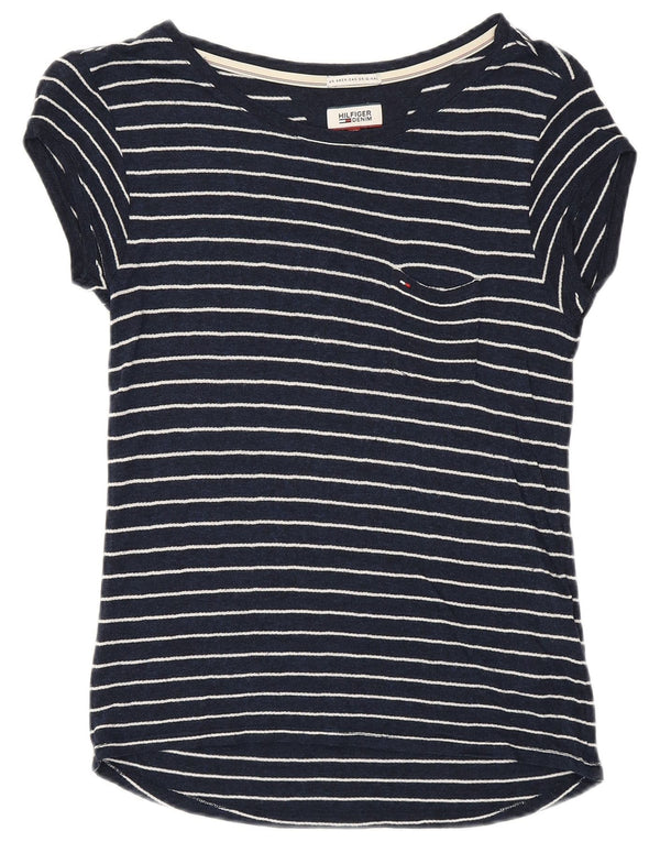 TOMMY HILFIGER Tricou pentru femei Top UK 6 XS Viscoză cu dungi bleumarin