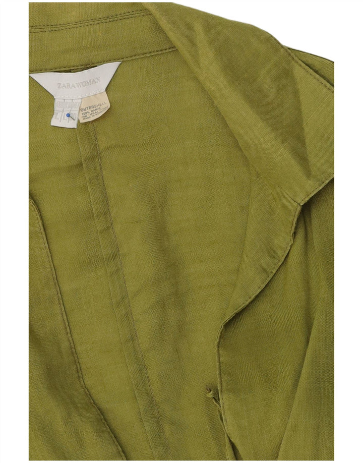 Blazer pentru femei Zara UK 16, mare, verde, ramie