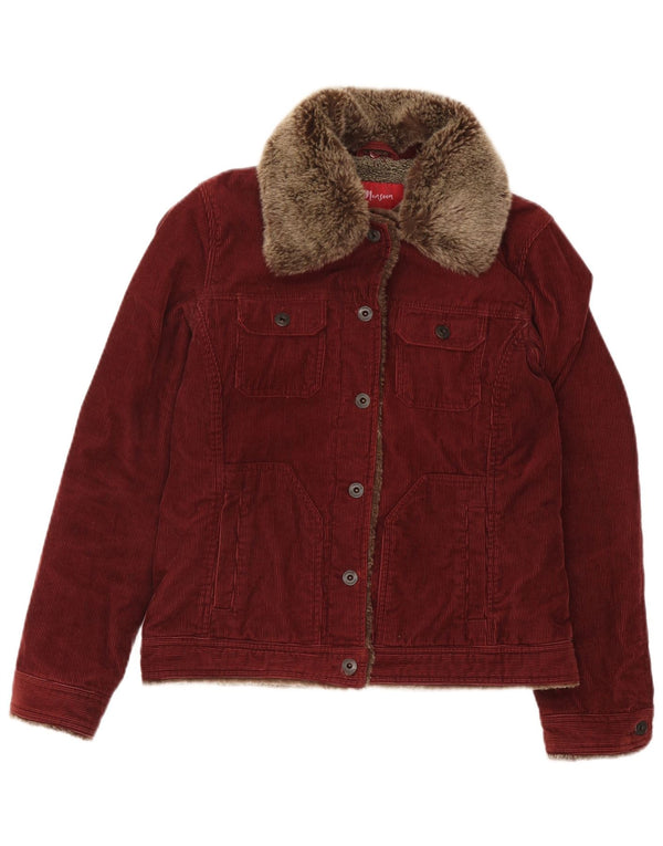 Jachetă din velur pentru femei Monsoon UK 10 Bumbac Burgundy mic