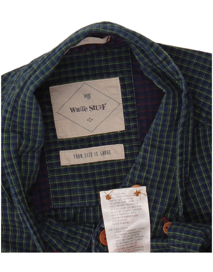 Cămașă pentru bărbați White Stuff Classic Fit Bumbac mare cu carouri albastre