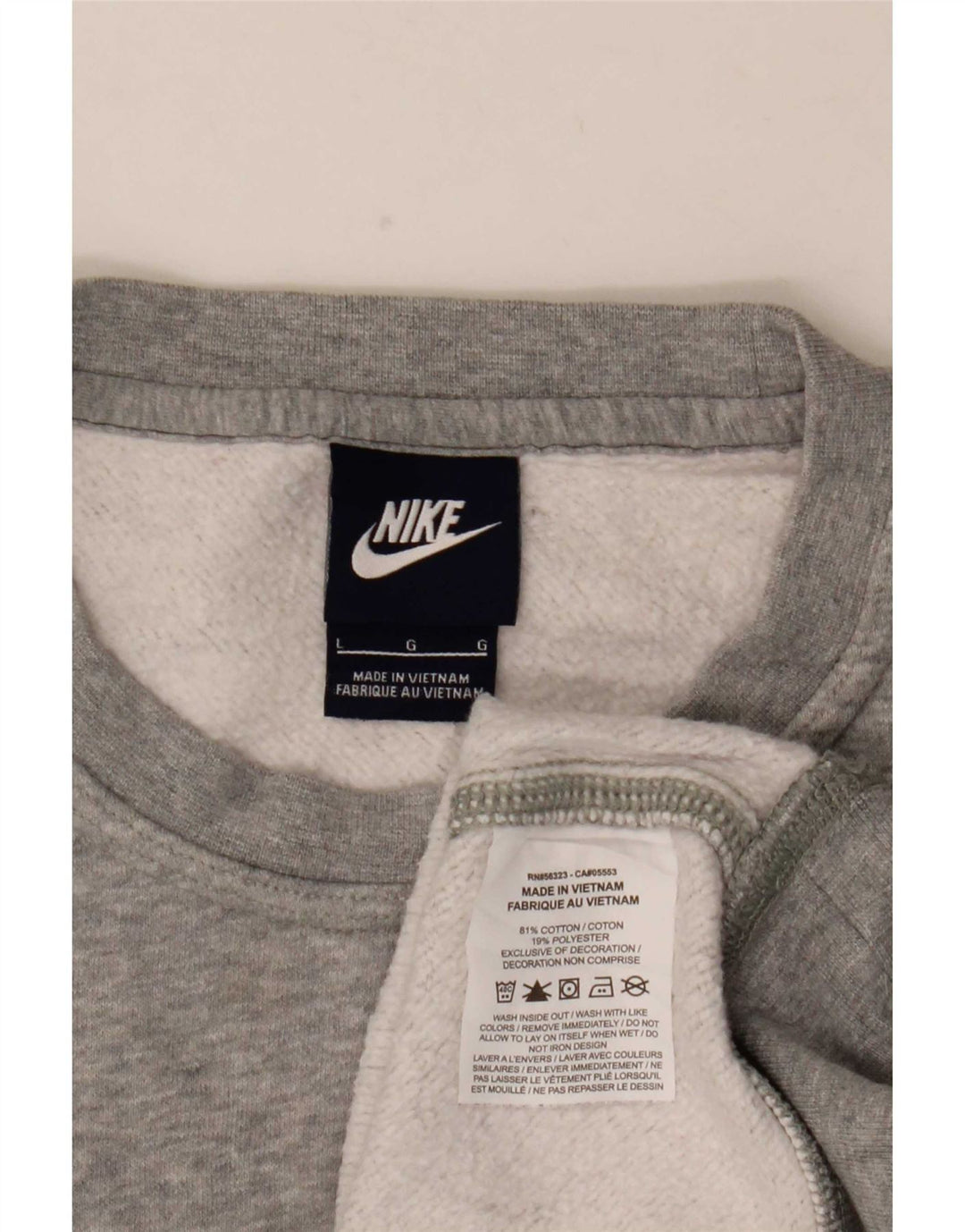 Hanorac pentru bărbați Nike Pulover mare, gri bumbac cu pete