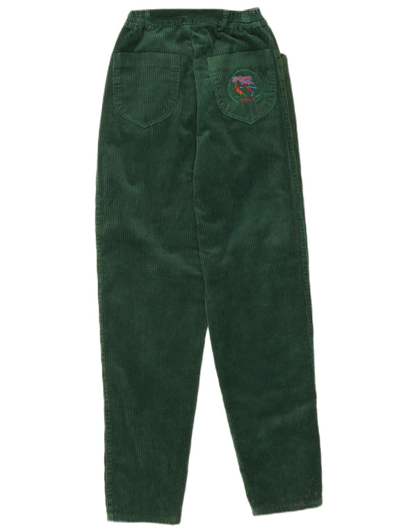 Pantaloni vintage pentru femei subțiri din velur IT 42 Medium W28 L31 Bumbac verde