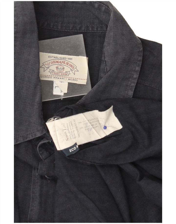 ARMANI JEANS Cămașă pentru bărbați, mare, albastru, bumbac cu dungi