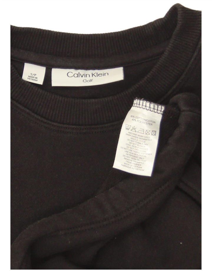 Calvin Klein Golf Crop Oversized Top cu mâneci 3/4 UK 10 Mic Negru