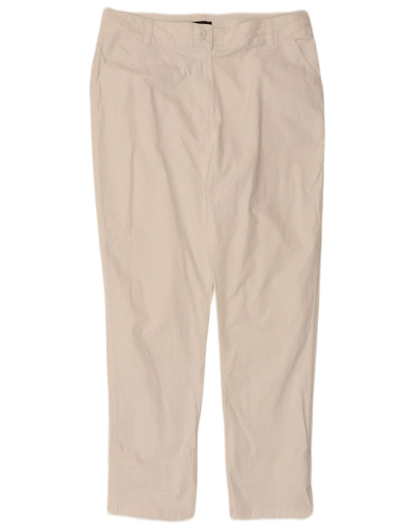 Pantaloni chino subțiri pentru femei M&Co UK 14 Large W34 L29 Bumbac alb