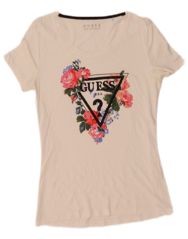 Tricou grafic Guess pentru femei Top UK 12 Medium White