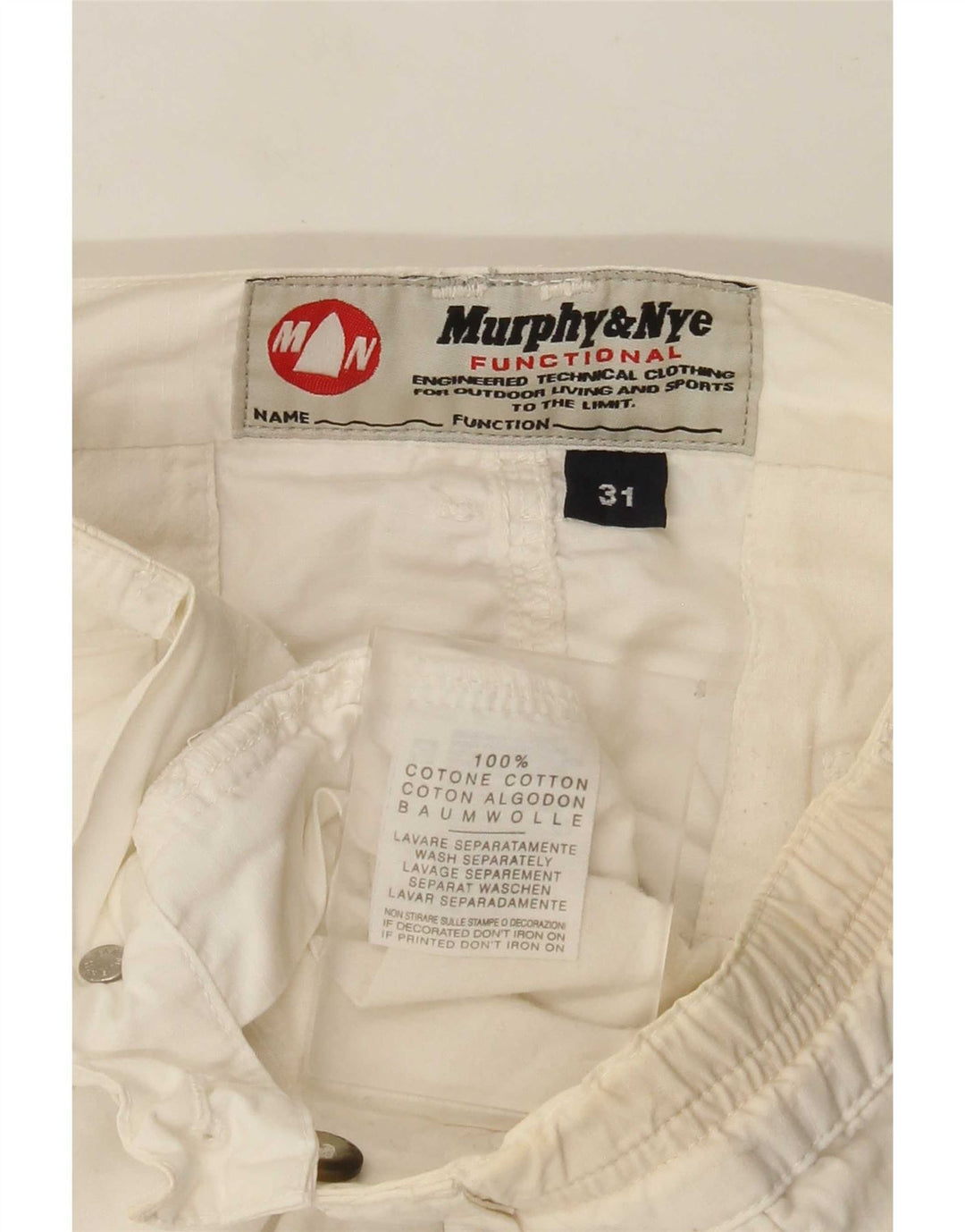 Pantaloni scurți chino pentru bărbați Murphy & Nye W31, bumbac alb mediu