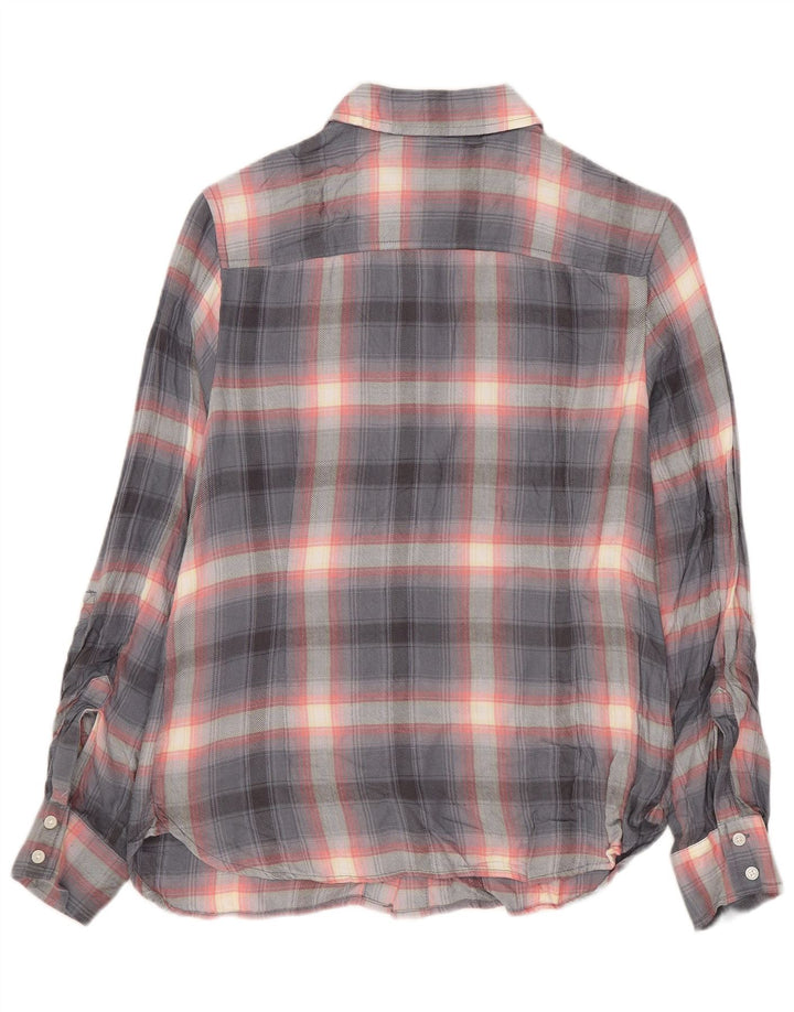 Cămașă Tommy Hilfiger pentru femei UK 10 Small, gri cu carouri, raion