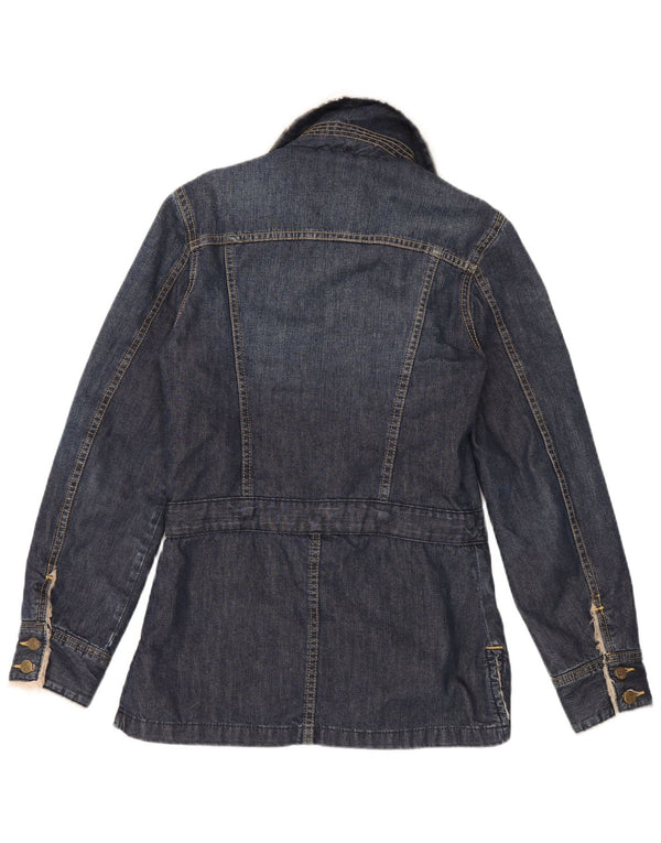 Jachetă Sherpa de blugi pentru femei Lee UK 14, mare, albastru, bumbac