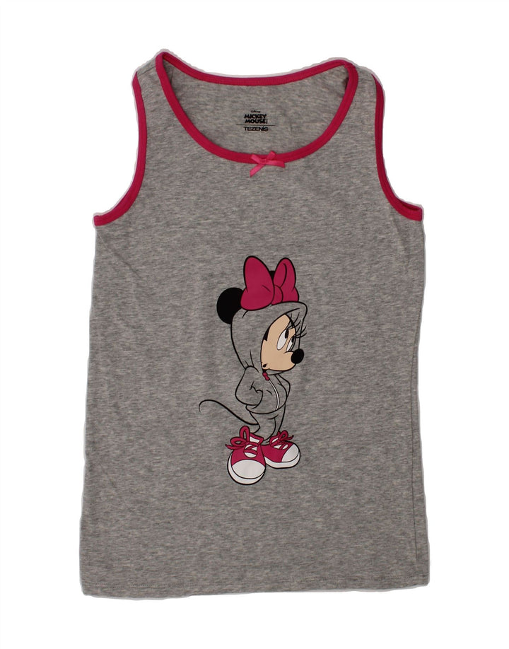 DISNEY Girls Mickey Mouse Graphic Vest Top 9-10 Years Grey Vintage Disney and Second-Hand Disney from Messina Hembry 
