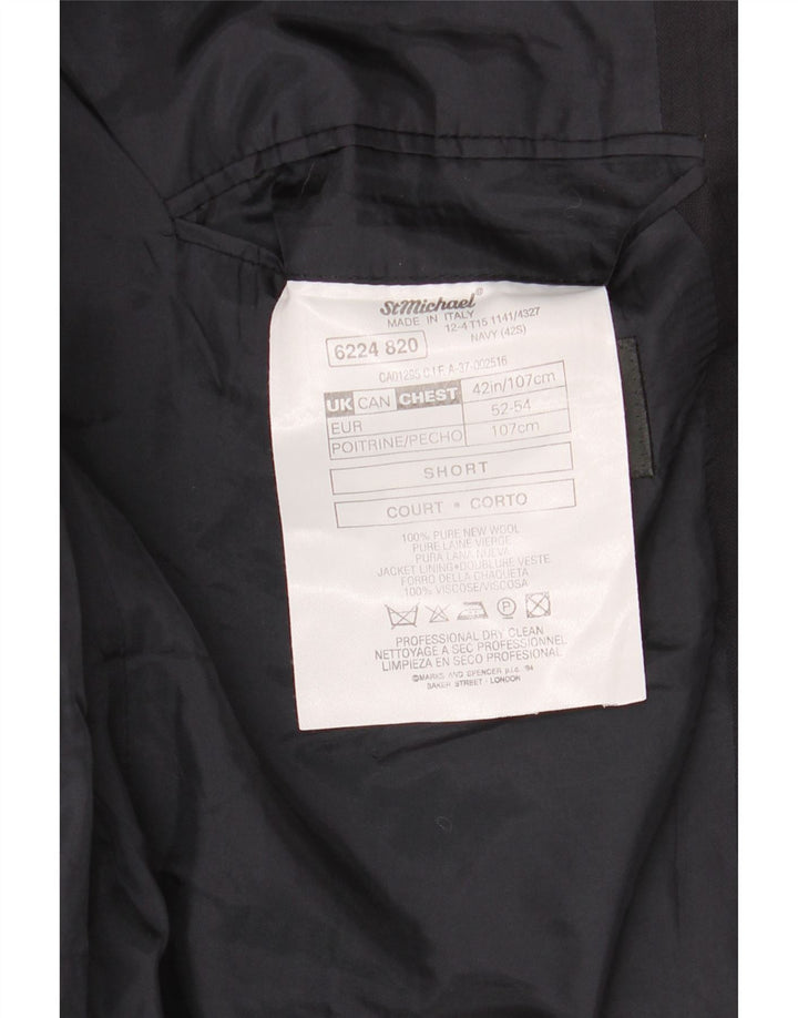 Jachetă pentru bărbați Marks & Spencer, cu 2 nasturi, UK 42 XL Lână nouă, albastru bleumarin