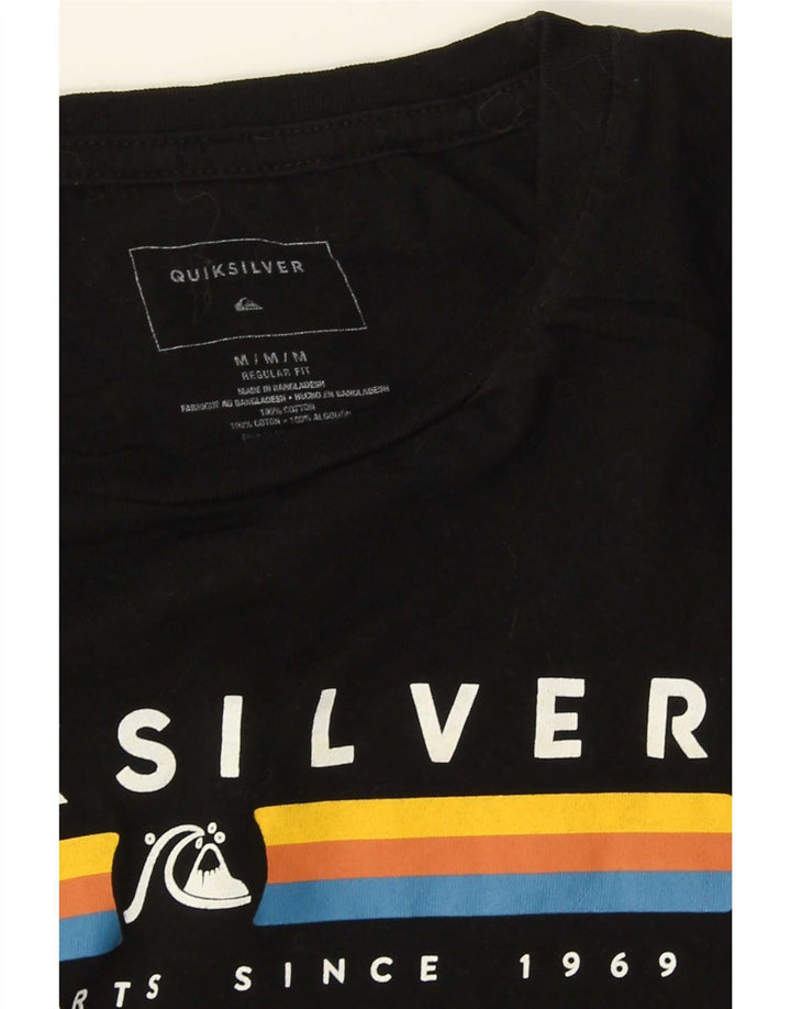 Tricou grafic Quiksilver pentru bărbați Top mediu din bumbac negru