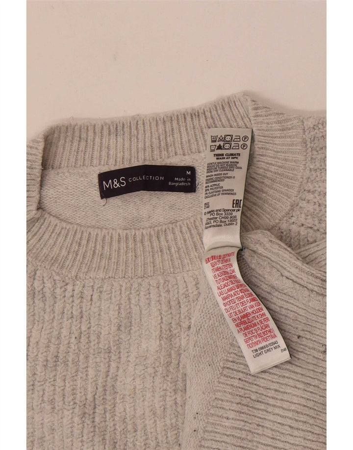 Pulover pentru femei Marks & Spencer cu decolteu triplu UK 14 Medium Gri cu dungi