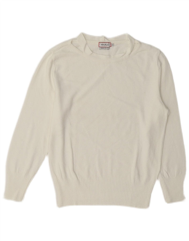 Max & Co. Pulover pentru femei cu gât de barcă UK 12 Medium White
