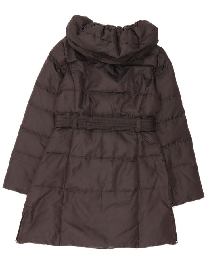 Palton căptușit cu glugă pentru femei Zara UK 14 Medium Black