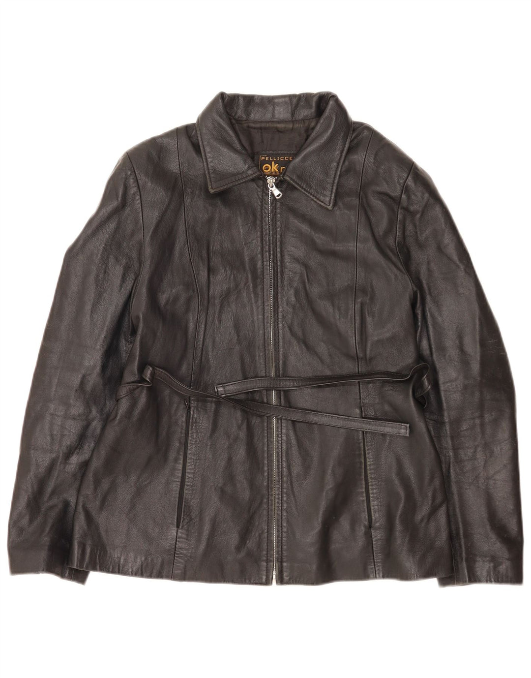 Jachetă de piele pentru femei Pellicceria UK 14 Medium Black