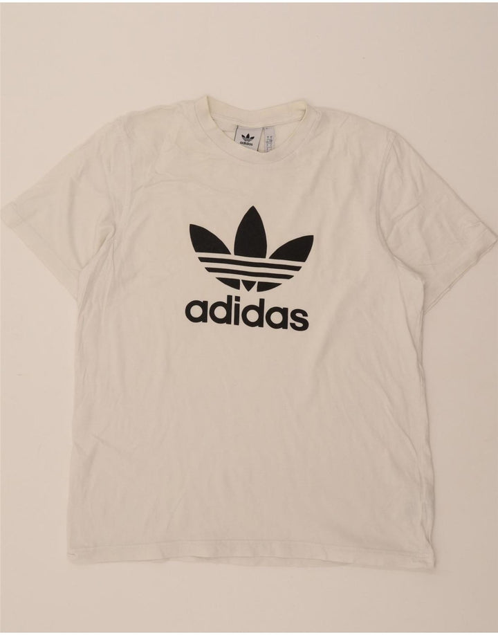 ADIDAS Mens Graphic T-Shirt Top Large White Cotton Vintage Adidas and Second-Hand Adidas from Messina Hembry 