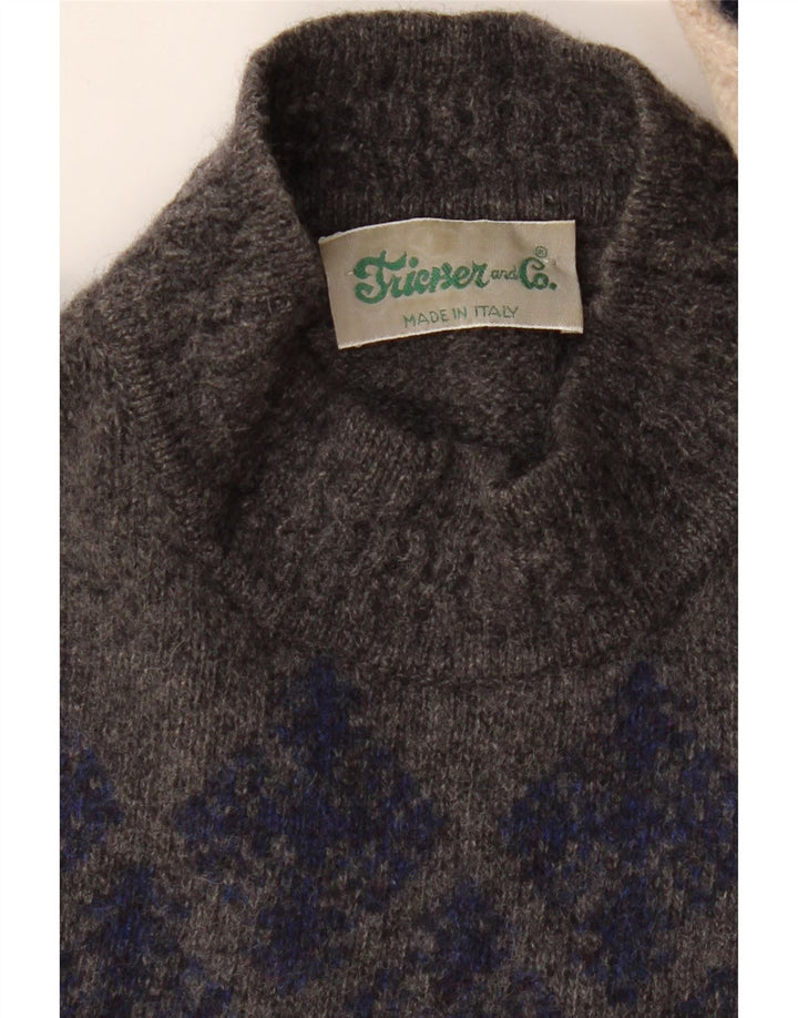 Pulover VINTAGE pentru bărbați cu gât țestoasă XL Bej Argyle/Diamond