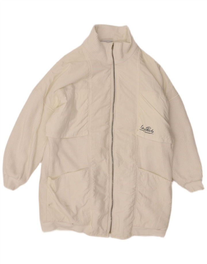 VINTAGE Jachetă supradimensionată pentru damă EU 38 Poliamidă albă medie