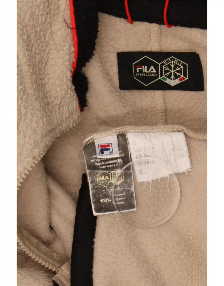 Jachetă fleece pentru bărbați Fila UK 40, mare, bej, poliester color bloc