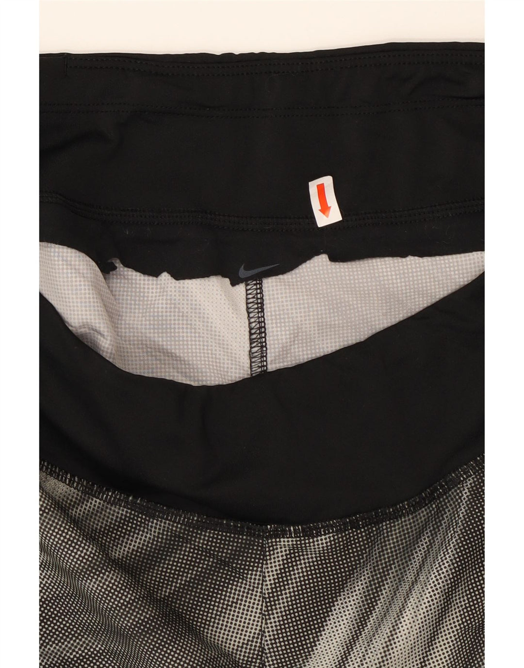 NIKE Womens Sport Shorts UK 16 Large  Black Tie Dye Polyester Vintage Nike and Second-Hand Nike from Messina Hembry 