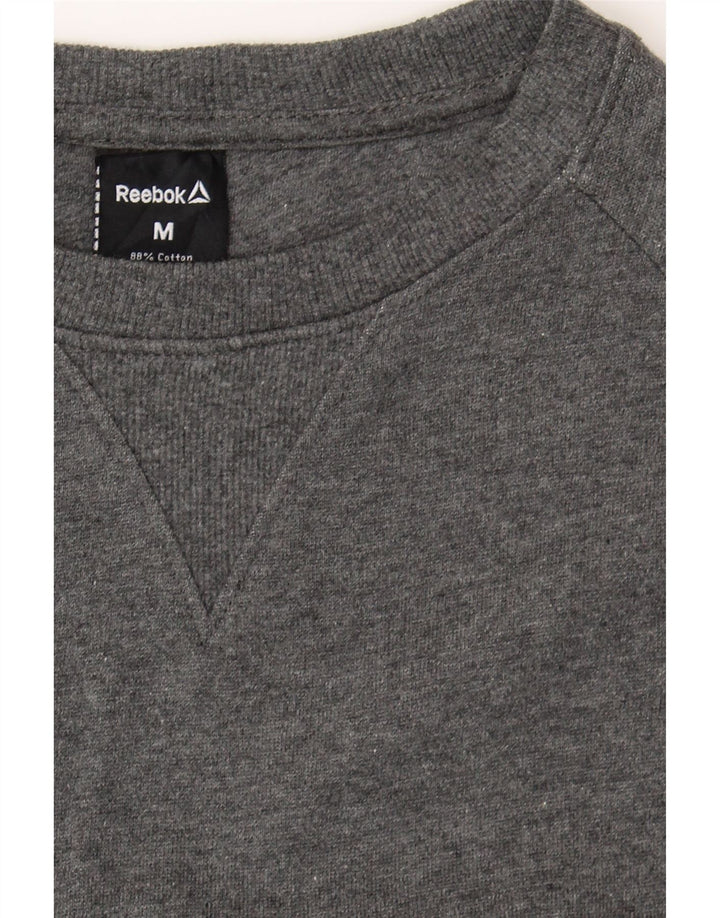 REEBOK Mens Sweatshirt Jumper Medium Grey Cotton Vintage Reebok and Second-Hand Reebok from Messina Hembry 