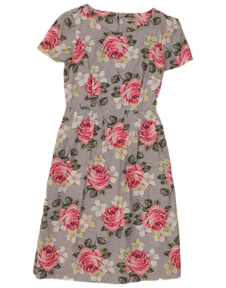 CATH KIDSTON Rochie A-Line pentru femei UK 8 Small Gri Floral Bumbac