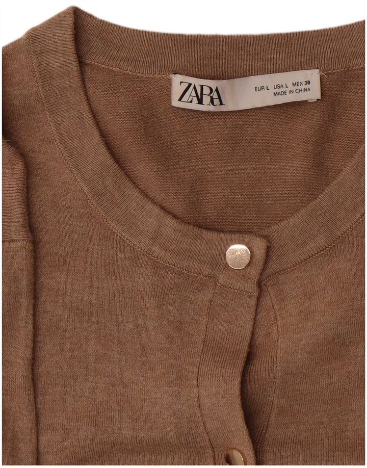 Pulover cardigan pentru femei Zara UK 14 Maro mare