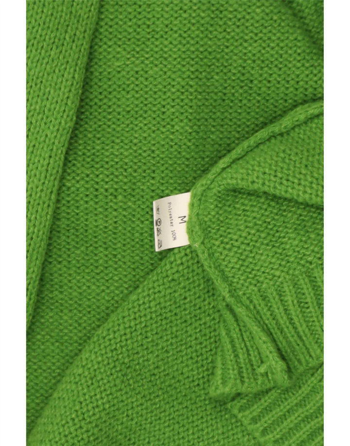 Pulover cardigan deschis cu paragate vintage pentru femei UK 14 Poliester verde mediu