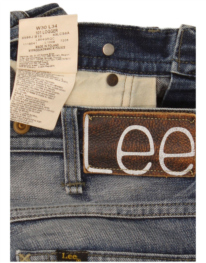 Blugi drepte pentru bărbați Lee 101 Logger W30 L34 Bumbac albastru