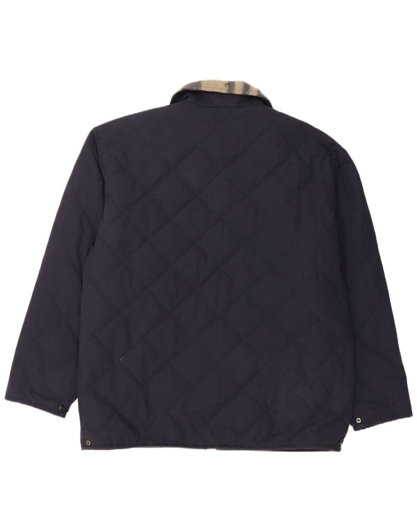 Jachetă matlasată vintage pentru bărbați UK 44 2XL bumbac bleumarin