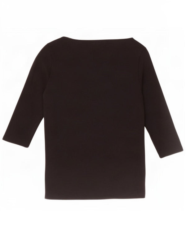 Tommy Hilfiger Womens Top 3/4 Sleeve UK 10 Small Black Cotton