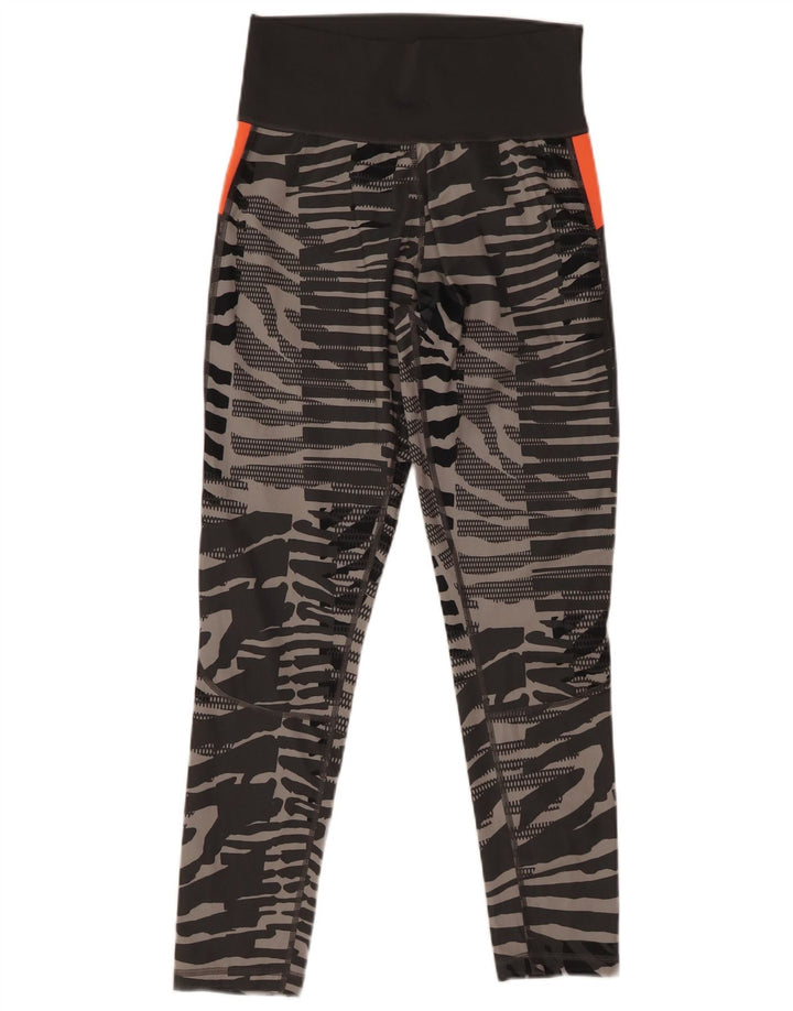 Adidas Womens Climalite Leggings UK 12 Medium Gri Animal Print