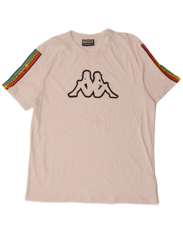 Tricou grafic pentru bărbați KAPPA Top 2XL, bumbac color bloc alb